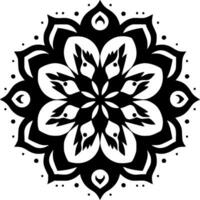 mandala - zwart en wit geïsoleerd icoon - vector illustratie