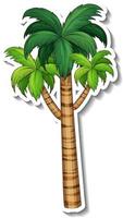 palmboom sticker op witte achtergrond vector