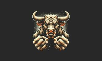 hoofd buffel boos vector illustratie mascotte ontwerp