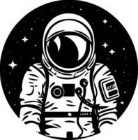 astronaut, zwart en wit vector illustratie