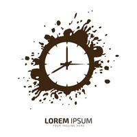 een logo van bruin kijk maar icoon abstract klok vector silhouet Aan wit achtergrond