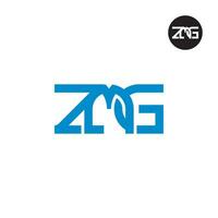 brief zmg monogram logo ontwerp vector