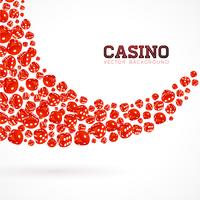 Casino illustratie met zwevende dobbelstenen op witte achtergrond. Vector gokken geïsoleerd ontwerpelement.