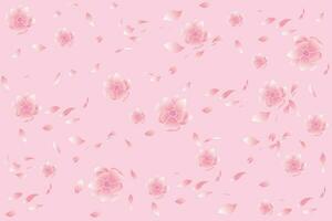 illustratie van de roze bloem Aan roze achtergrond. vector