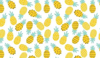 rijp geel ananasbehang voor telefoon. ananas vector illustratie patroon op geïsoleerde witte achtergrond.