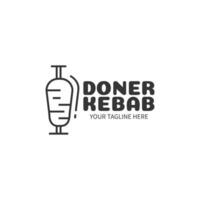 shoarma logo voor restaurants en markten. doner kebab logo sjabloon. vector