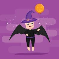 schattige batman halloween karakter vectorillustratie vector