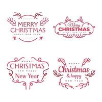 prettige kerstdagen en gelukkig nieuwjaar belettering ontwerp voor kaart, spandoek of poster. merry christmas typografie set vector