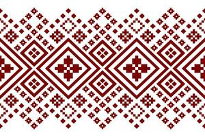 rood traditioneel etnisch patroon paisley bloem ikat achtergrond abstract aztec Afrikaanse Indonesisch Indisch naadloos patroon voor kleding stof afdrukken kleding jurk tapijt gordijnen en sarong vector