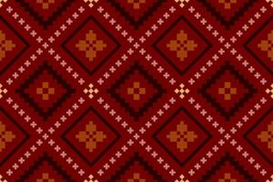 rood traditioneel etnisch patroon paisley bloem ikat achtergrond abstract aztec Afrikaanse Indonesisch Indisch naadloos patroon voor kleding stof afdrukken kleding jurk tapijt gordijnen en sarong vector