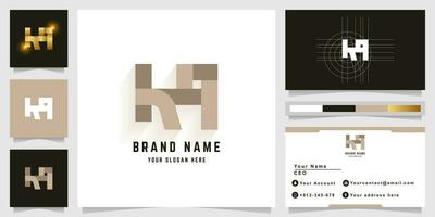 brief kq of hq monogram logo met bedrijf kaart ontwerp vector