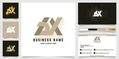 brief bx of bvx monogram logo met bedrijf kaart ontwerp vector