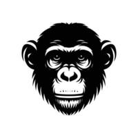 vector illustratie van een chimpansee in silhouet