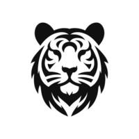 brullen tijger embleem vector illustratie van hoofd in opvallend silhouet ontwerp