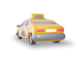3d taxi auto sedan geïsoleerd Aan wit achtergrond. geven geel taxi taxi icoon. telefoontje of app taxi concept. stad vervoer onderhoud. stedelijk vervoer concept. realistisch vector illustratie