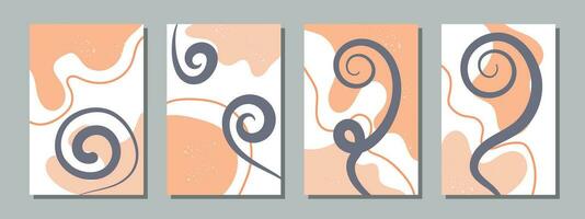 modern abstract Hoes set, minimaal ontwerp voor banier, poster, folder. kleurrijk meetkundig achtergrond. vector