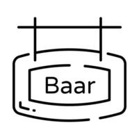 houten uithangbord van bar in modern stijl geïsoleerd Aan wit achtergrond vector