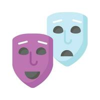 gezicht maskers, theater maskers thema partij icoon in modern stijl, gemakkelijk naar gebruik vector
