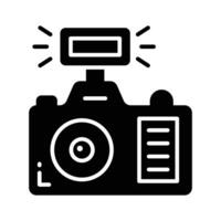 foto camera met lens en knop tonen concept icoon van fotografie in modieus stijl vector