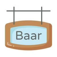 houten uithangbord van bar in modern stijl geïsoleerd Aan wit achtergrond vector