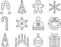 pictogrammen Kerstmis vector viering vlak