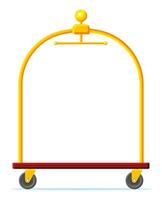 leeg hotel bagage kar. hotel bagage trolley zonder Tassen geïsoleerd. steekwagen voor vervoer in hotel of luchthaven. vakantie en reizen. vlak vector illustratie