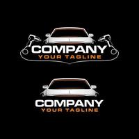 reparatie auto logo sjabloon zwarte achtergrond vector