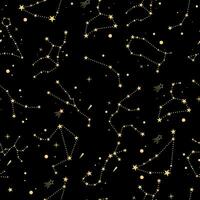 dierenriem sterrenbeelden naadloos patroon. vector