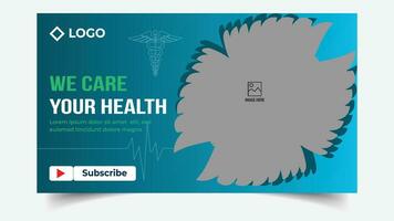 medisch of gezondheidszorg Diensten voorzien video Hoes miniatuur ontwerp vector