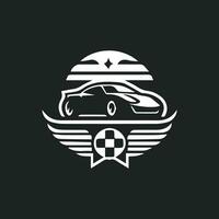 sport- auto logo icoon. motor voertuig silhouet emblemen. auto garage handel merk identiteit ontwerp elementen. vector illustraties.