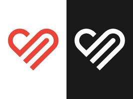 sm brief liefde vorm logo ontwerp vector
