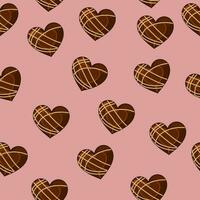 naadloos patroon, chocola hart. concept van liefde, gelukkig Valentijn s dag, geschenk, vakantie decoratie, toetje en lekker. vector