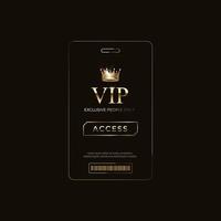 luxe vip-labels en gouden badge-objecten vector