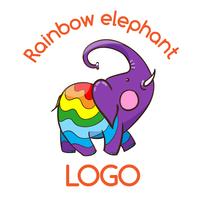 Multicolor Elephant embleem voor uw bedrijf vector