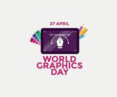 wereld grafische dag 27 april met tab vector