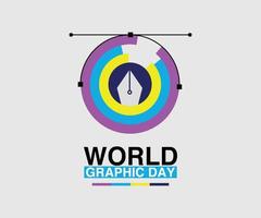 kleurrijke wereld grafische dag 27 april vector