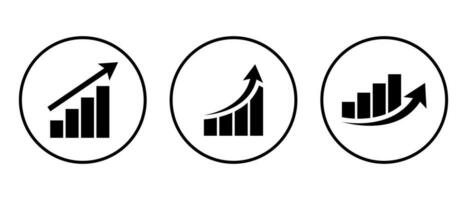 groeit bar diagram icoon Aan cirkel lijn. stijgende lijn pijl symbool vector