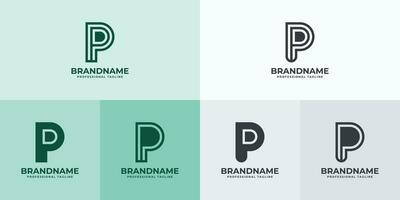 modern brief p logo set, geschikt voor bedrijf met p of pp initialen vector