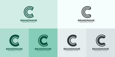 modern brief c logo set, geschikt voor bedrijf met c of cc initialen vector