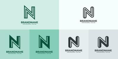 modern brief n logo set, geschikt voor bedrijf met n of nn initialen vector