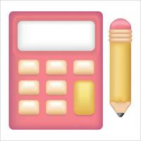 rekenmachine en potlood. school- element vector