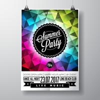 Vector zomer Beach Party Flyer ontwerpen met typografische elementen