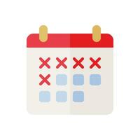 kalender icoon in gemakkelijk vlak stijl vector