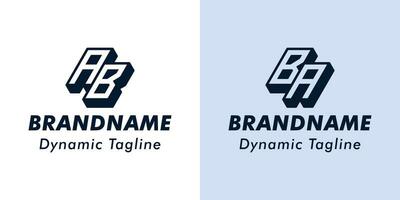 brief ab en ba 3d monogram logo. geschikt voor bedrijf met ab of ba initialen vector