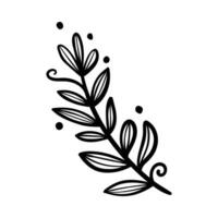 hand- getrokken blad bloemen, planten doodles illustratie vector