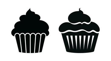 heerlijk muffin silhouet ensemble vector