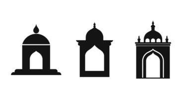 minaret en koepel silhouetten bundel vector