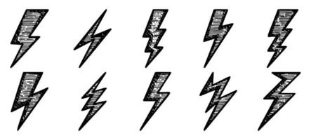 hand getrokken doodle elektriciteit storm vectorillustratie vector