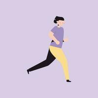 rennen vrouw. meisje joggen. vector illustratie in vlak stijl.
