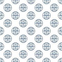 dar en aarde wereldbol vector concept schets naadloos patroon